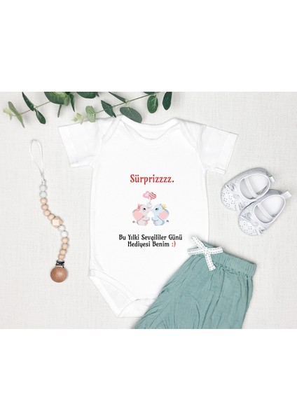 Isme Özel Isimli Baskı Yazılabilen %100 Pamuk Anne Baba Sevgililer Günü Bebek Zıbın Body Sevgililergünüu