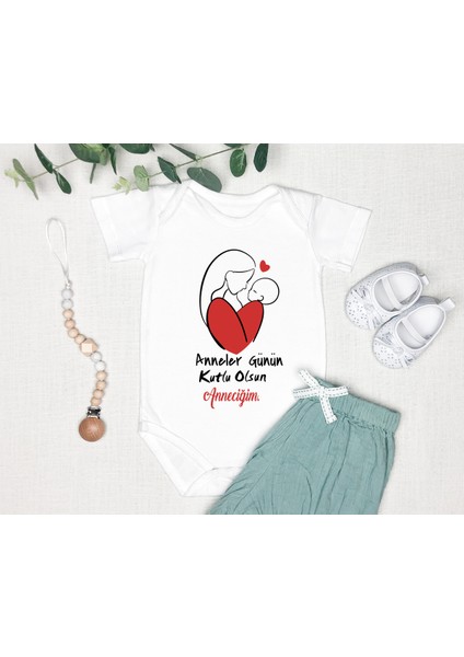 Anneler Günü Hediyesi Kişiye Özel Tasarlanabilen %100 Pamuk Zıbın Bod