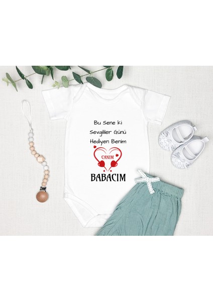 Isme Özel Isimli Baskı Yazılabilen %100 Pamuk Anne Baba Sevgililer Günü Bebek Zıbın Body Sevgililergünüu