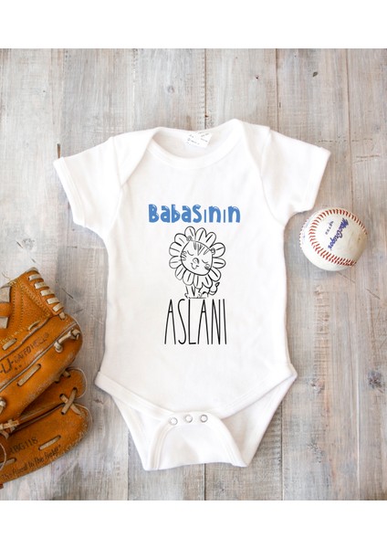 Isme Özel Isimli Baskı Yazılabilen %100 Pamuk Baba Baskılı Babaya Özel Hediye Bebek Zıbın Body 050