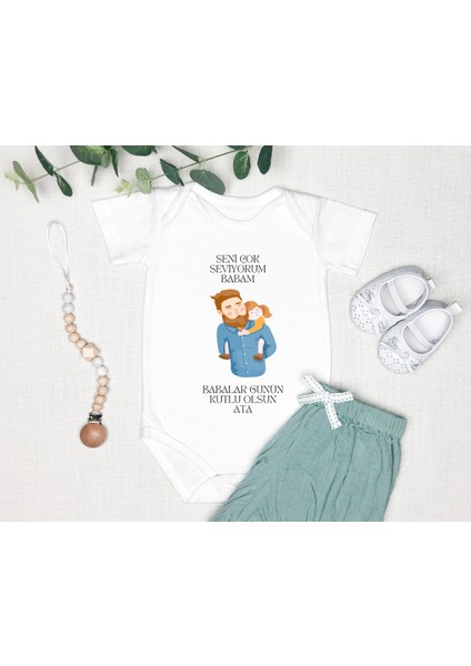 Kişiye Özel Baba Zıbın Body %100 Pamuk Babalar Günü Hediyesi