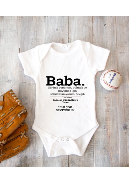 Kişiye Özel Baba Zıbın Body Pamuk Babalar Günü Hediyesi