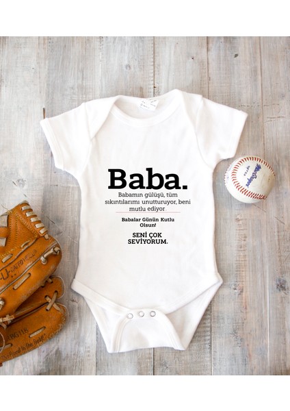 Kişiye Özel Baba Zıbın Body Pamuk Babalar Günü Hediyesi