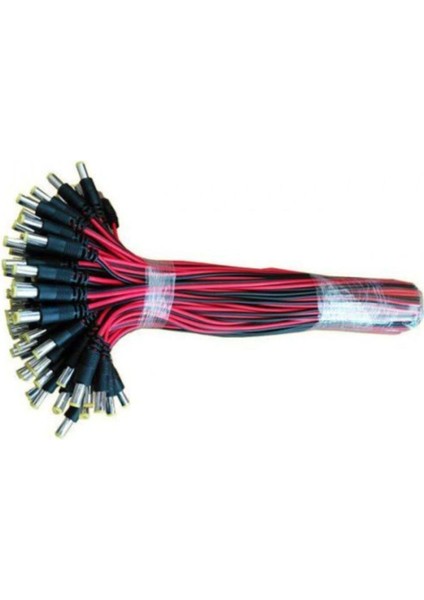 Dc 12V 5.5*2.1mm Kaliteli Kablolu Kısa Devre Korumalı Erkek Kamera Besleme Jak Konnektör Fiş Standart