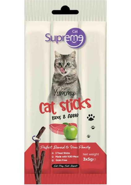 Cat Sığır Etli ve Elmalı Kedi Ödül Çubuğu 3 x 5 gr