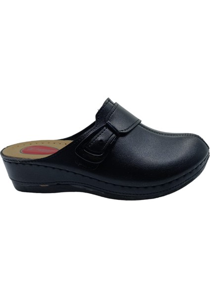 Elegance 122 Kadın Siyah Burnu Kapalı Terlik