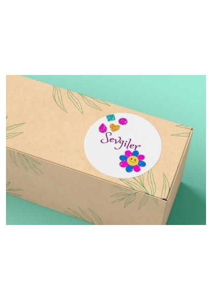 Sevgiler Etiketi Love Stıcker Yuvarlak Mat Stıcker 4 cm 100 Adet