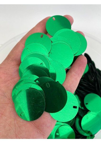 Yuvarlak Elbise Pvc Payet Pul Yeşil 30MM 625 Gram modelleri