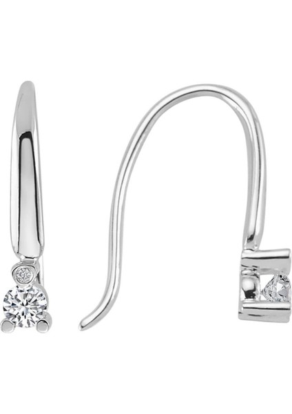 F Renk 0,20 Karat Pırlanta Tektaş Küpe 0404E0059