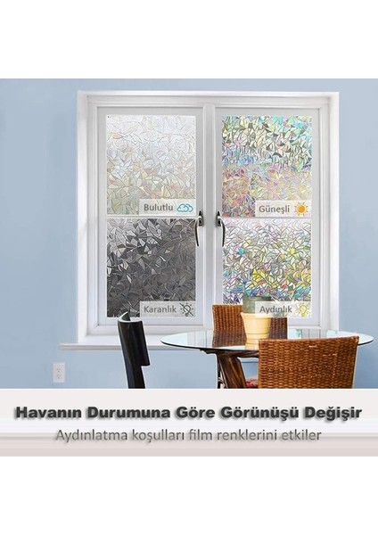 Cam Serisi Vitray Görünüm Için Kendinden Yapışkanlı Cam Kaplama Folyosu