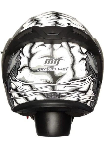 Motosiklet Sertfikalı Güneş Vizörlü Kask Full Face Motor Kaskı Zombıes Whıte fırsatları