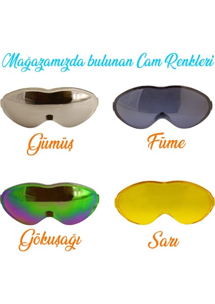 Kayak Gözlüğü Değiştirebilir Camlı Güneş Kar Gözlük Gökkuşağı Snowboard Glasses Gözlük+1 Adet Yedek Cam (Füme)