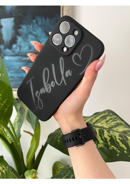 Kabartmalı Parlak El Yazısı Kalpli Isimli Iphone Telefon Kılıfı modelleri