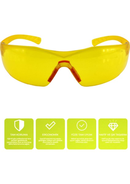 Iş Güvenlik Gözlüğü Rüzgar Toz Korumalı Gözlük Uv Koruyucu Güneş Gözlüğü Silikon Burunluk Sarı fırsatları