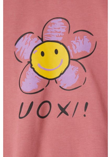 Koyu Pembe Papatya Baskılı Kız Çocuk Sweatshirt 16615 fiyatları