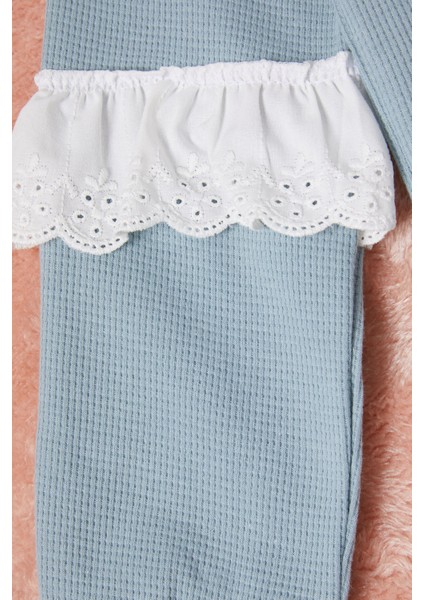 Yeşil Smile Nakışlı Kız Çocuk Waffle Sweatshirt 16594 fırsatları