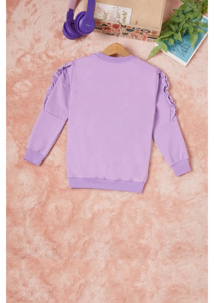 Lila Summer Yazı Nakışlı Kız Çocuk Sweatshirt 16588 fırsatları