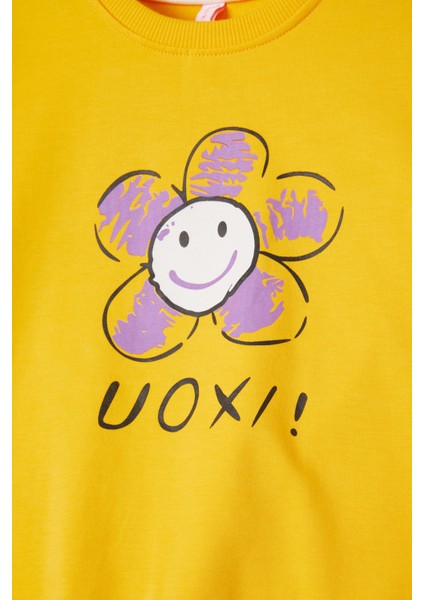 Sarı Papatya Baskılı Kız Çocuk Sweatshirt 16612 fiyatları
