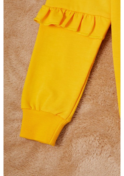 Sarı Papatya Baskılı Kız Çocuk Sweatshirt 16612 modelleri