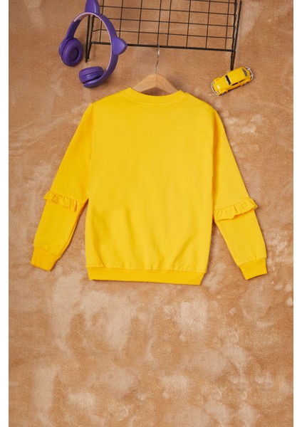 Sarı Papatya Baskılı Kız Çocuk Sweatshirt 16612 fırsatları
