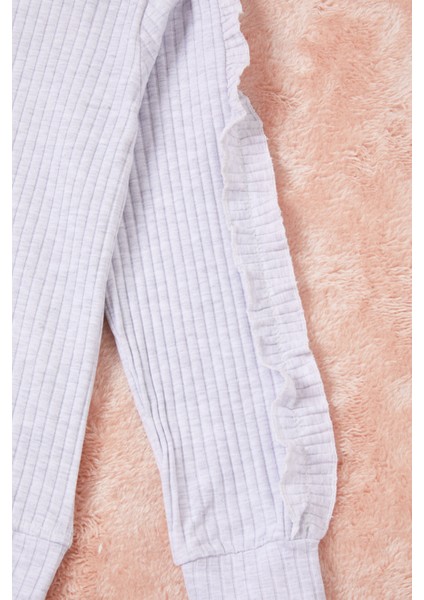 Gri Fırfırlı Kedi Nakışlı Kız Çocuk Badi 16579 indirimleri