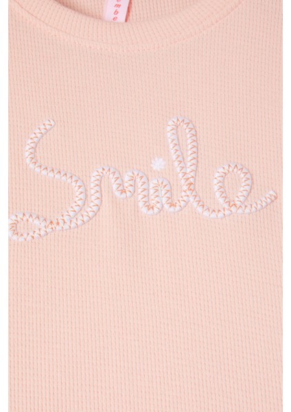 Somon Smile Nakışlı Kız Çocuk Waffle Sweatshirt 16590 fiyatları