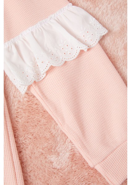 Somon Smile Nakışlı Kız Çocuk Waffle Sweatshirt 16590 fırsatları