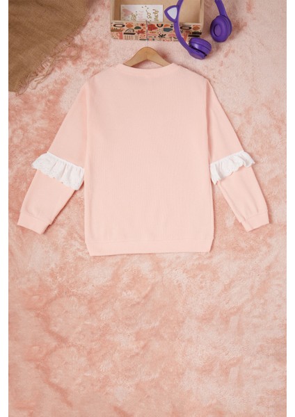 Somon Smile Nakışlı Kız Çocuk Waffle Sweatshirt 16590 indirimleri