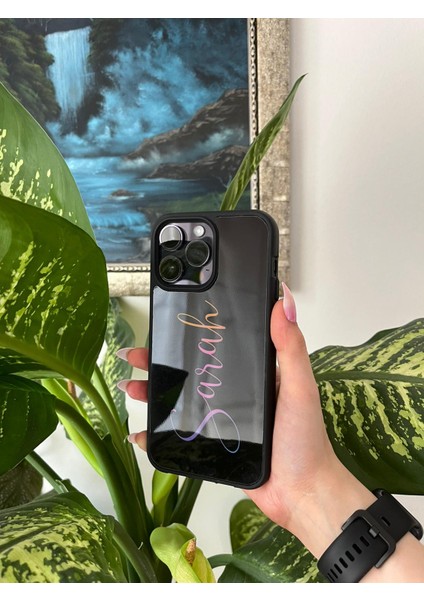 Aynalı Glossy Renkli Isim Tasarımlı Iphone Telefon Kılıfı