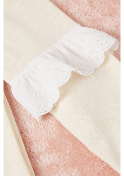 Krem Smile Nakışlı Kız Çocuk Waffle Sweatshirt 16589 fırsatları