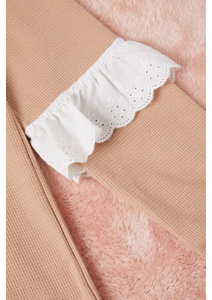 Kahverengi Smile Nakışlı Kız Çocuk Waffle Sweatshirt 16591 fırsatları