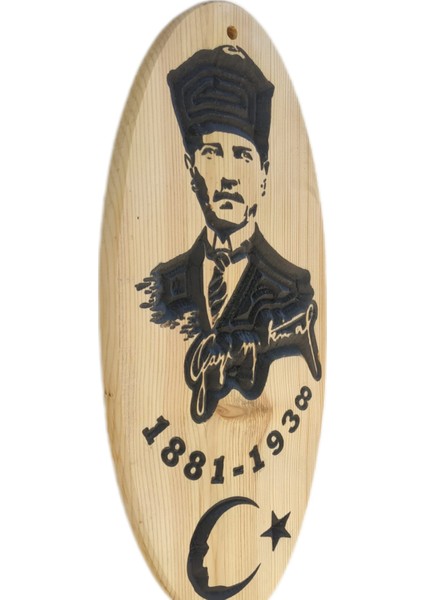 Atatürk Ahşap Oyma duvar Süsü. kavukluk,ahşap raf