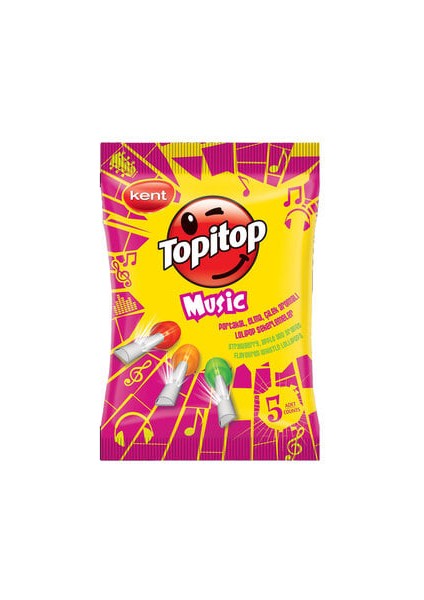 Topitop Müzik Lolipop Şekerleme Poşet 65 gr