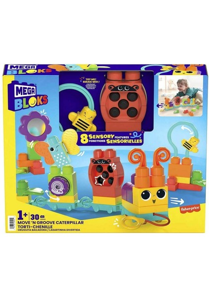 HKN44 Mega Bloks Hareketli Duyusal Gelişim Tırtılı 30 Parça +1 Yaş [mustazen]