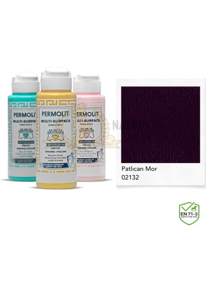 Multi Surface Akrilik Hobi Boyası Patlıcan Mor 120 Ml.