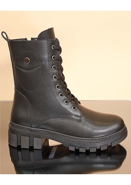 1730-238008 Kauçuk Tabanlı Bayan Postal Spor Bot NKT01730-SIYAH-39