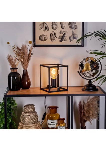 Modern, Retro,vintage,rustik Siyah 1XE27 Duylu Küp Metal 20CMX20CM Abajur fiyatları