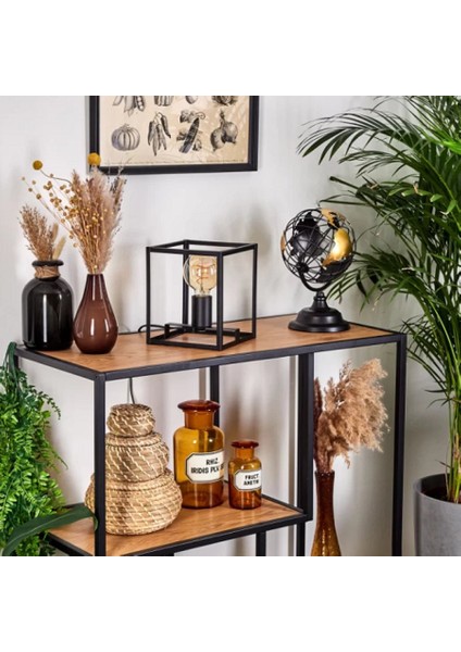 Modern, Retro,vintage,rustik Siyah 1XE27 Duylu Küp Metal 20CMX20CM Abajur modelleri