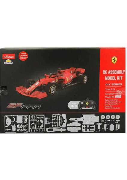 31961 Ferrari SF1000 Uzaktan Kumandalı Model Araç Montaj Kiti 1:16 -Sunman