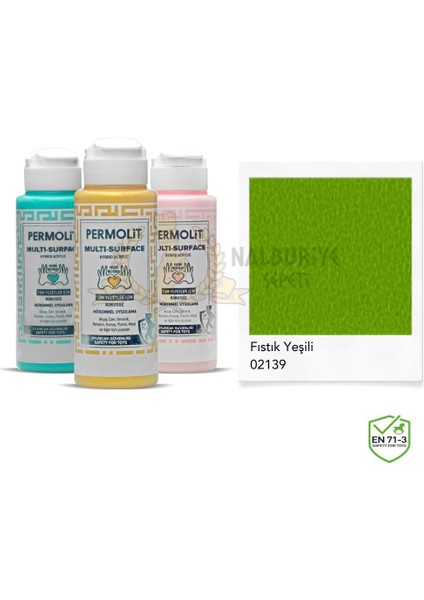 Multi Surface Akrilik Hobi Boyası Fıstık Yeşil 120 Ml.