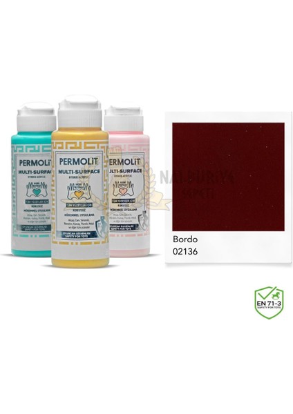 Multi Surface Akrilik Hobi Boyası Bordo 120 Ml.