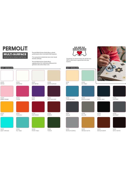 Multi Surface Akrilik Hobi Boyası Bordo 120 Ml.