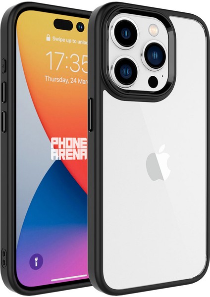 iPhone 15 Pro Kılıf Zore Krom Kapak-Siyah