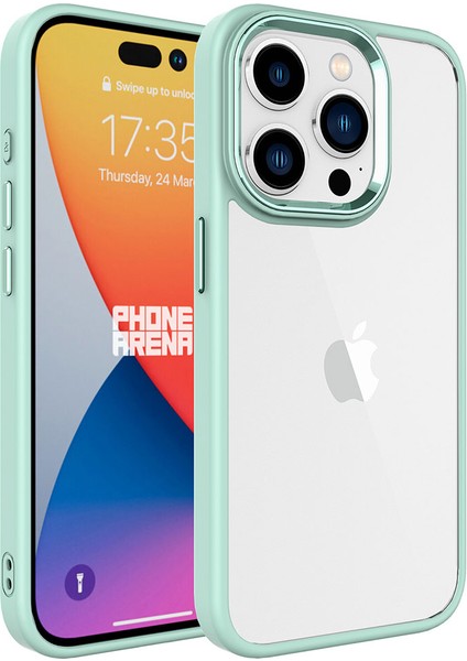 iPhone 15 Pro Kılıf Zore Krom Kapak-Yeşil