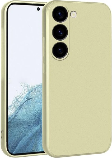 Galaxy S23 Plus Kılıf Zore Premier Silikon Kapak-Gold