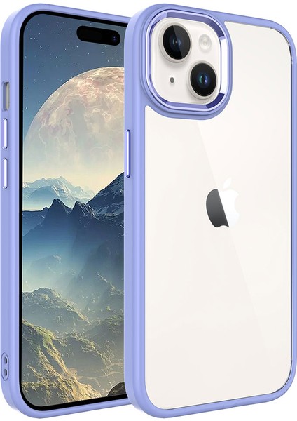 iPhone 15 Kılıf Zore Krom Kapak-Lila