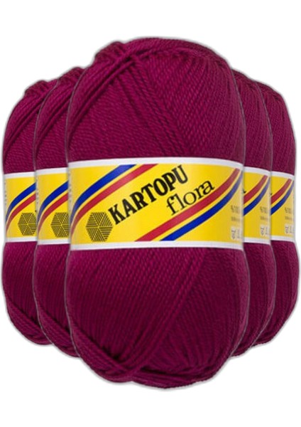 Flora El Örgü Ipi 500GR - 728 Bordo