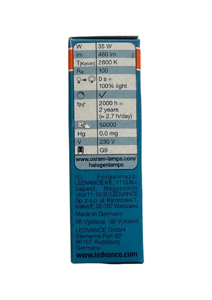 Osram Halopin Pro 35W (40W) 2800K Sarı Işık G9 Duylu Halojen Ampul (4 Adet)