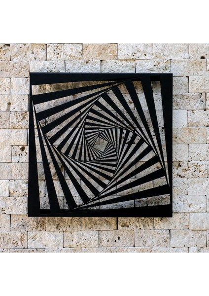 İlüzyon Metal Tablo, Salon Dekorasyonu, Modern Duvar Dekorasyonu, 40x40 Duvar Dekoru, Geometrik Tasarım, Geometrik Desenli Duvar Tablosu Hediyelik Eşya