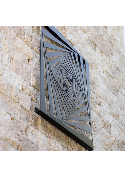 İlüzyon Metal Tablo, Salon Dekorasyonu, Modern Duvar Dekorasyonu, 40x40 Duvar Dekoru, Geometrik Tasarım, Geometrik Desenli Duvar Tablosu Hediyelik Eşya